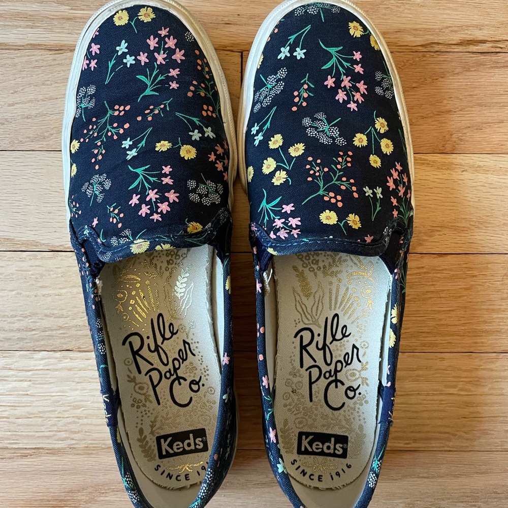 Keds Yellow and Blue Floral Sneakers